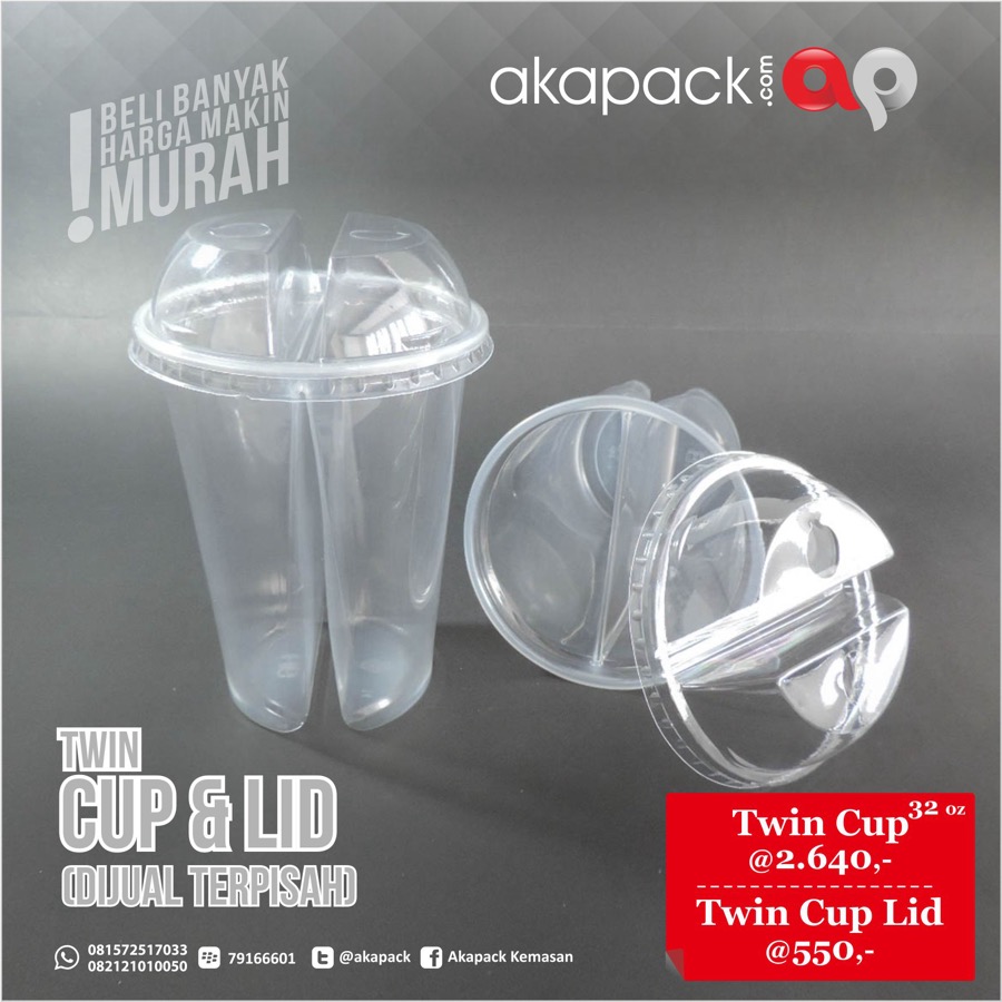 Cup Double Twin — Cup Gelas Plastik Pe, Pet & Induction · grosir kemasan Akapack