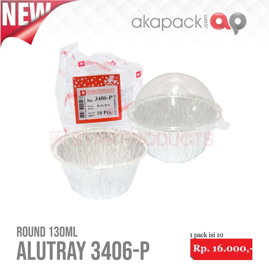 Alu Star 3406 isi 10pc — Cup Alu Foil / Tahan Panas · grosir kemasan Akapack