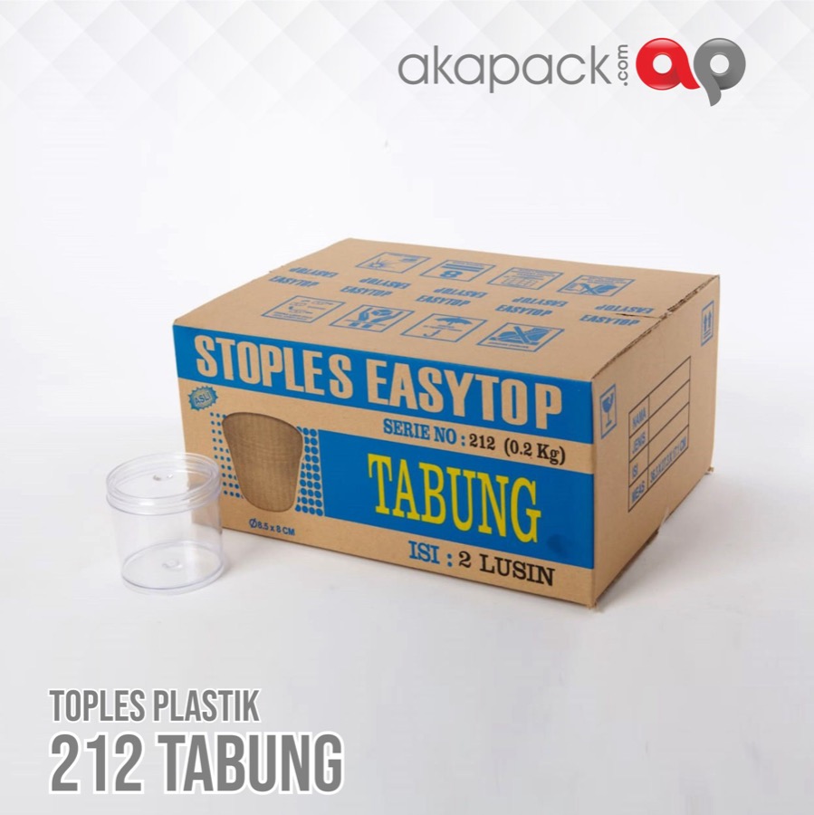Easytop 212 Tabung 200Gr Isi 12Pcs — Toples Kue Kering / Cookies · grosir kemasan Akapack