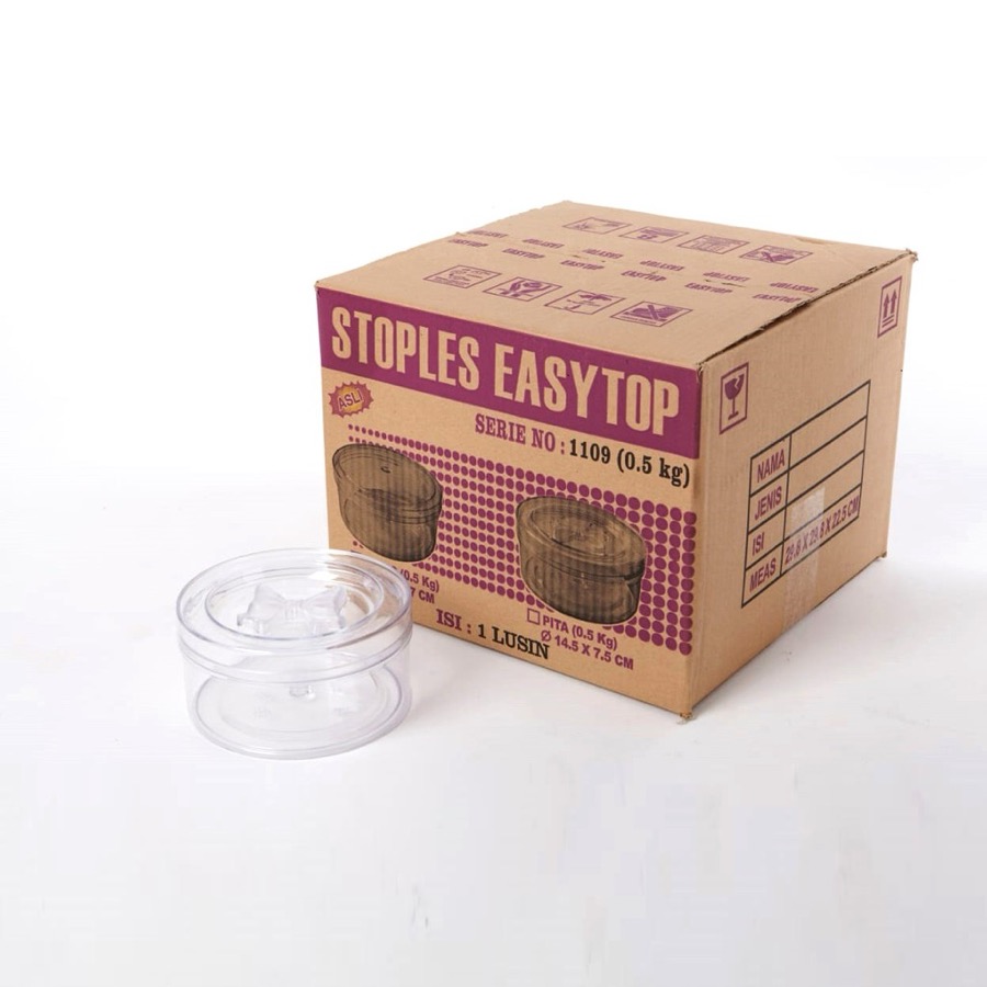 Easytop 1109 Bulat Pita 500Gr Isi 12Pcs — Toples Kue Kering / Cookies · grosir kemasan Akapack
