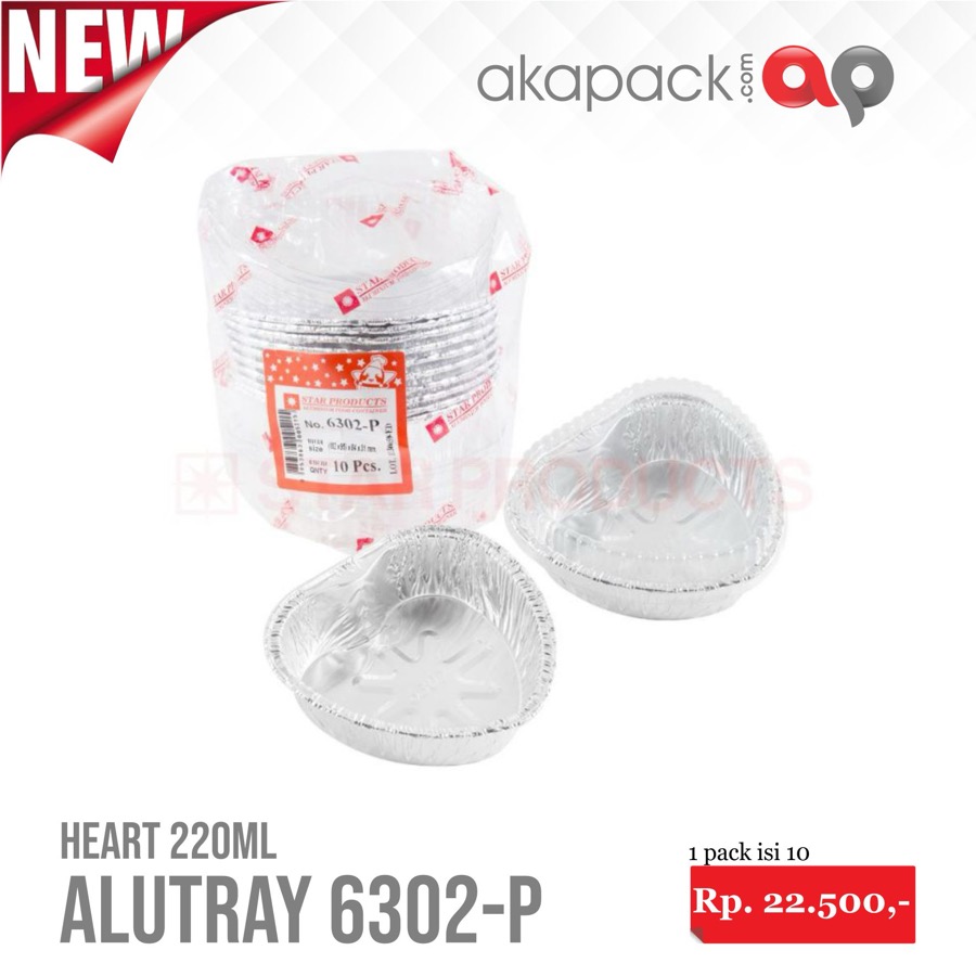 Alu Star 6302P Isi 10Pcs — Cup Alu Foil / Tahan Panas · grosir kemasan Akapack