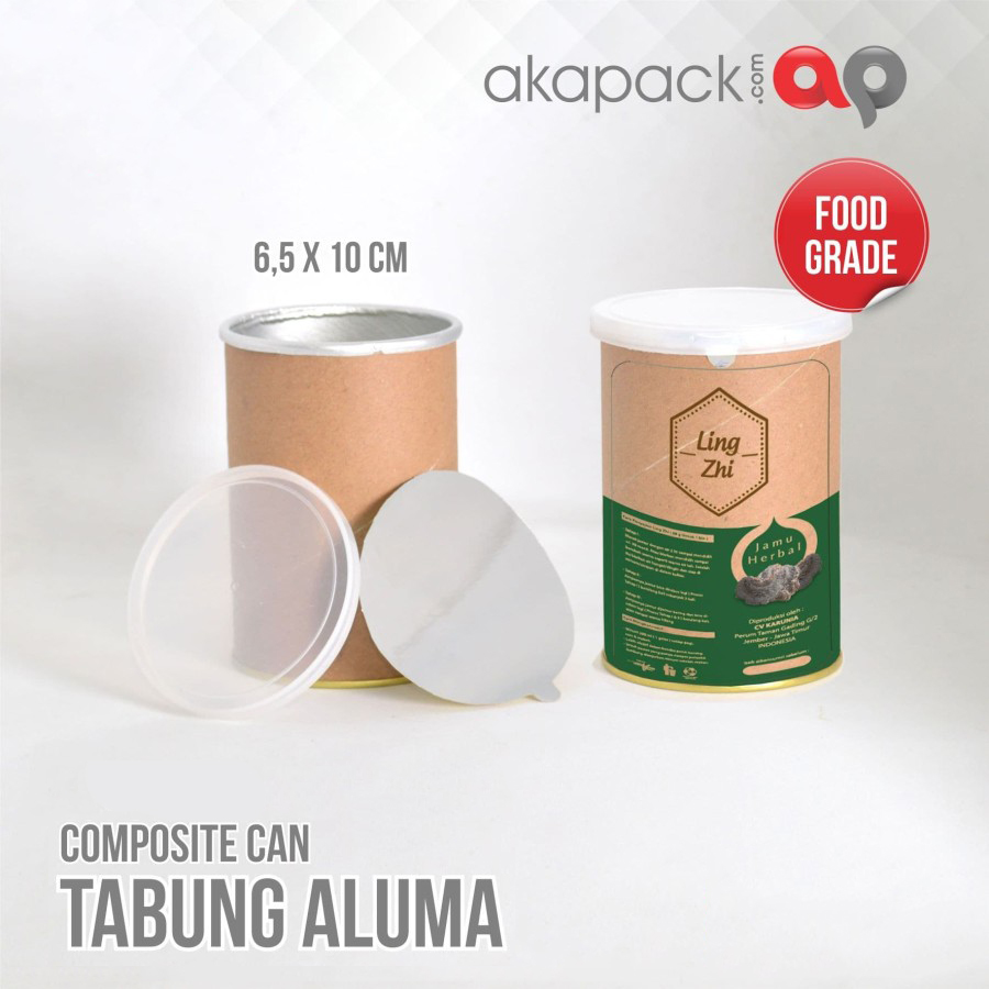 Cetak Tabung Aluma 6,5x10 tutup kedalam Chocolate Choux — Tabung Aluma / Composite · grosir kemasan Akapack