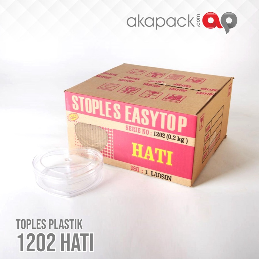 Easytop 1202 Hati 200Gr Isi 12Pcs — Toples Kue Kering / Cookies · grosir kemasan Akapack