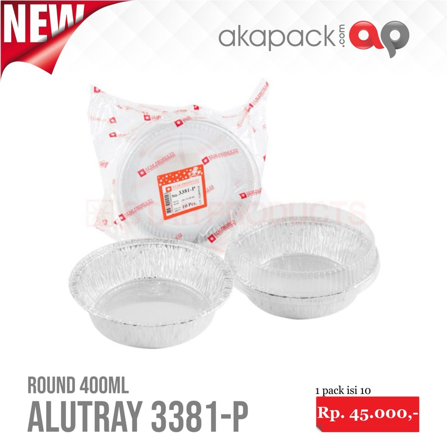 Alu Star 3381P Isi 10Pcs — Cup Alu Foil / Tahan Panas · grosir kemasan Akapack