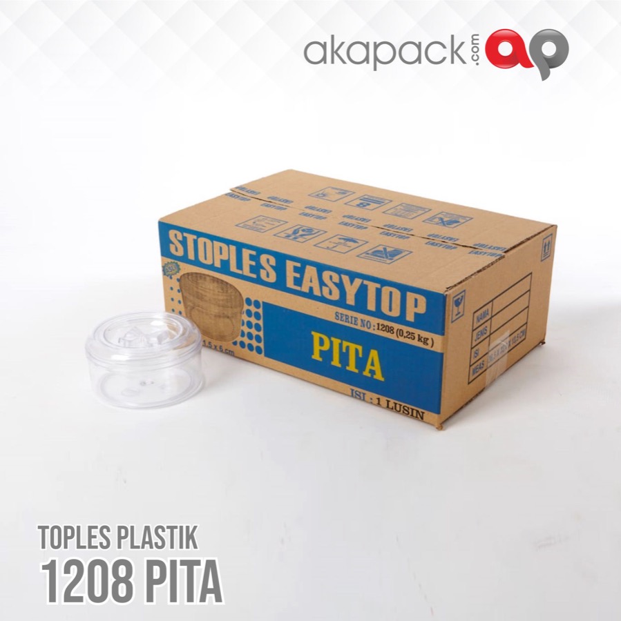 Easytop 1208 Bulat Pita 250Gr Isi 12Pcs — Toples Kue Kering / Cookies · grosir kemasan Akapack