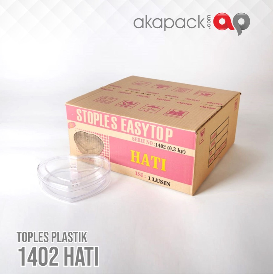 Easytop 1402 Hati 300Gr Isi 12Pcs — Toples Kue Kering / Cookies · grosir kemasan Akapack